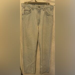 Vintage selvedge Orange Levi’s Tab 1970s orange tab 33 waist 30 inseam small rip